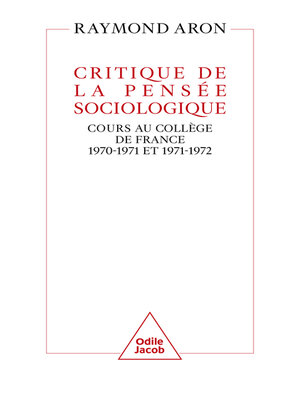 cover image of Critique de la pensée sociologique
